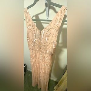 Like new Adrianna Papell sequenced long gown, size 2.